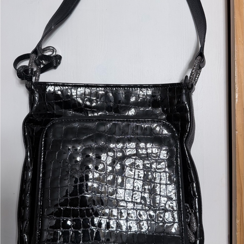 Brighton Croc-Embossed Shoulder Bag
